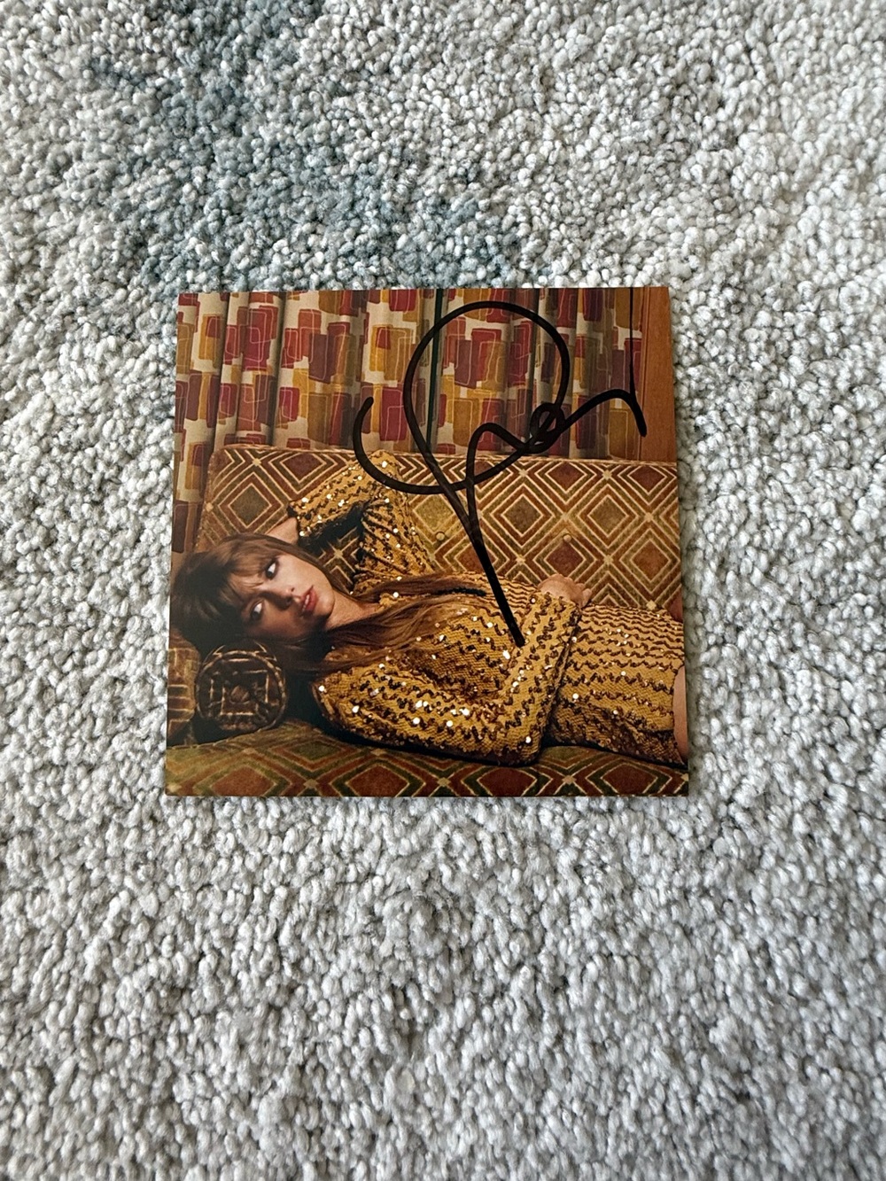 Taylor Swift: SIGNED Midnights art card w/Blood Moon Edition CD + vinyl